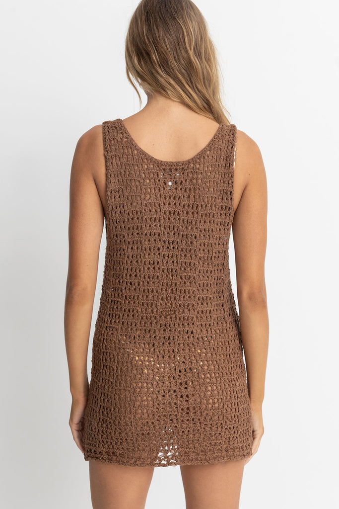 Rhythm Chocolate Maddie Scoop Neck Mini Dress