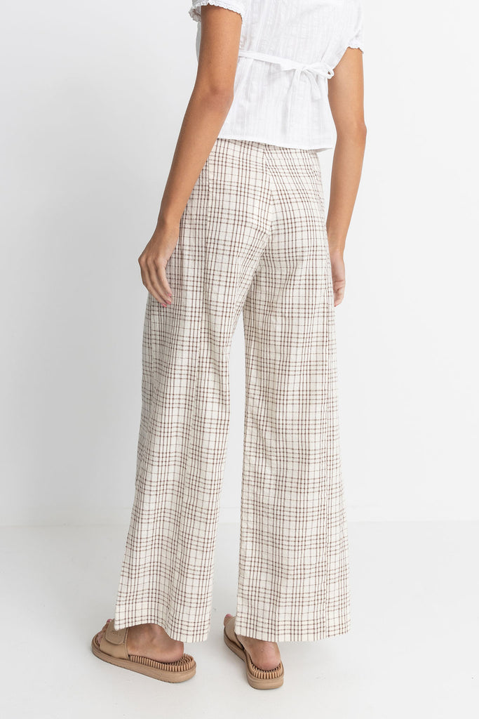 Rhythm Natural Rumi Check Wide Leg Pant