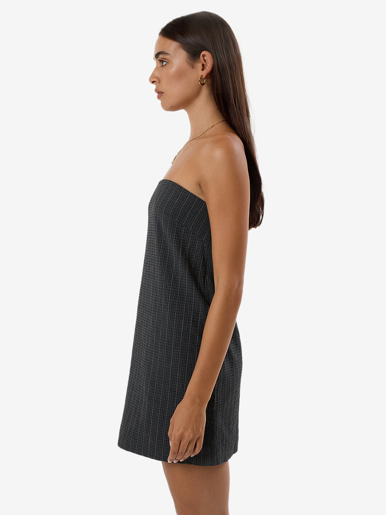 Thrills Charcoal Pinstripe Colby Strapless Dress