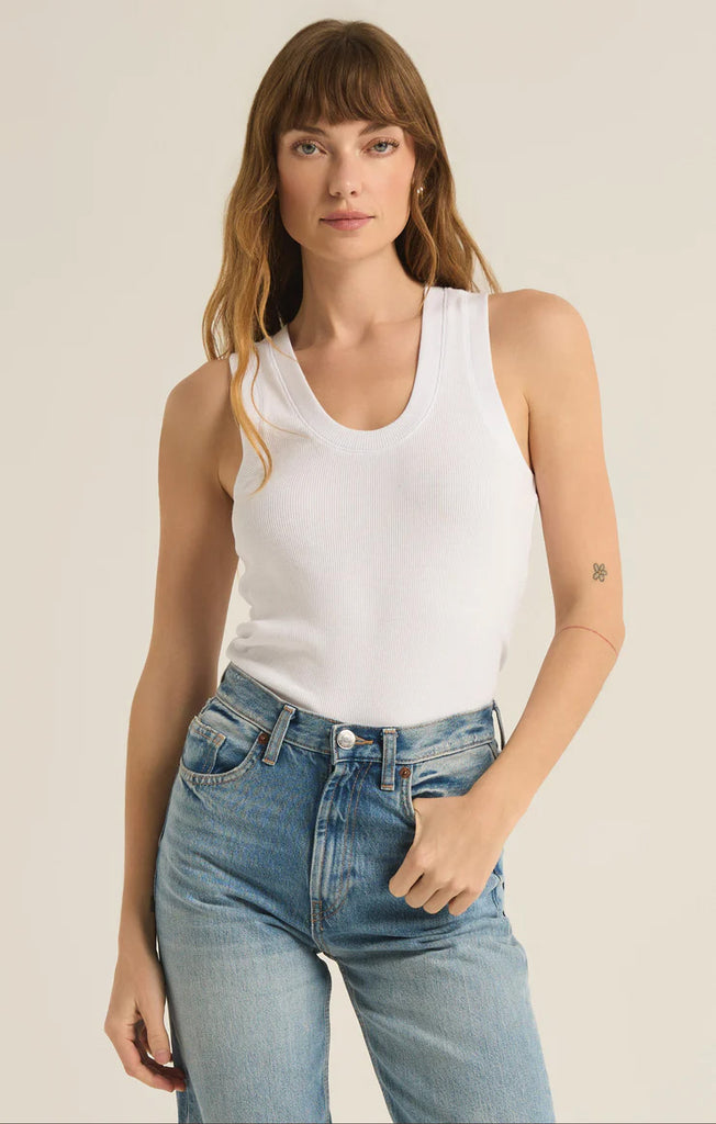 Z Supply White Sirena Rib Tank