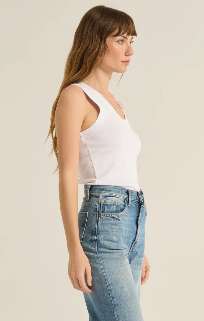 Z Supply White Sirena Rib Tank