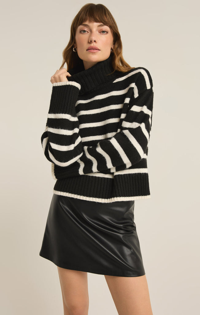 Z Supply Black Josephine Stripe Sweater