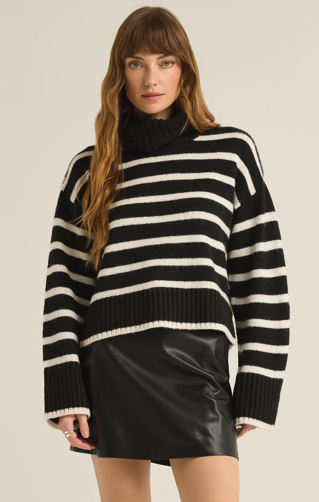 Z Supply Black Josephine Stripe Sweater