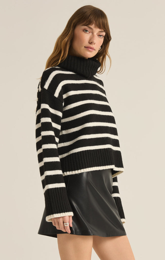 Z Supply Black Josephine Stripe Sweater